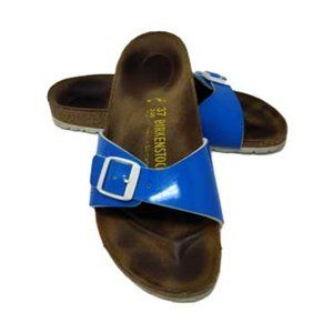 BIRKENSTOCK Madrid Chic Birko-Flor Patent Blue
